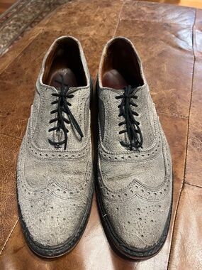 Allen Edmonds McTavish wing top men’s dress shoe size 10, Smokey grey suede